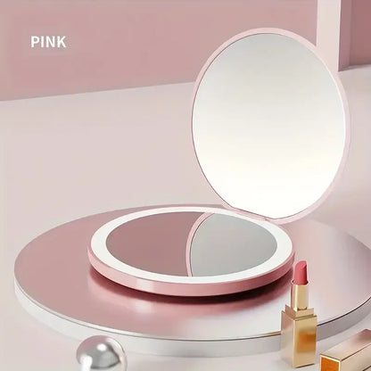 Ella Rosegold Compact Mirror with LED Lights