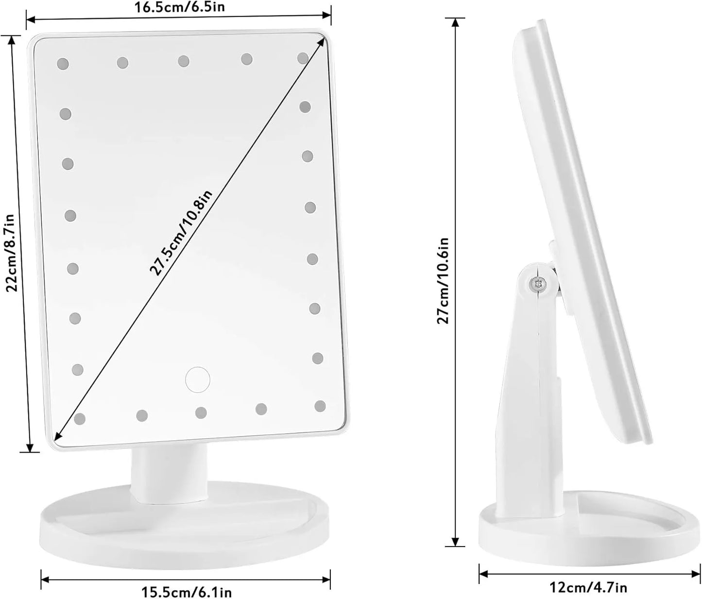 Touch Pro LED Makeup Mirror USB Charger