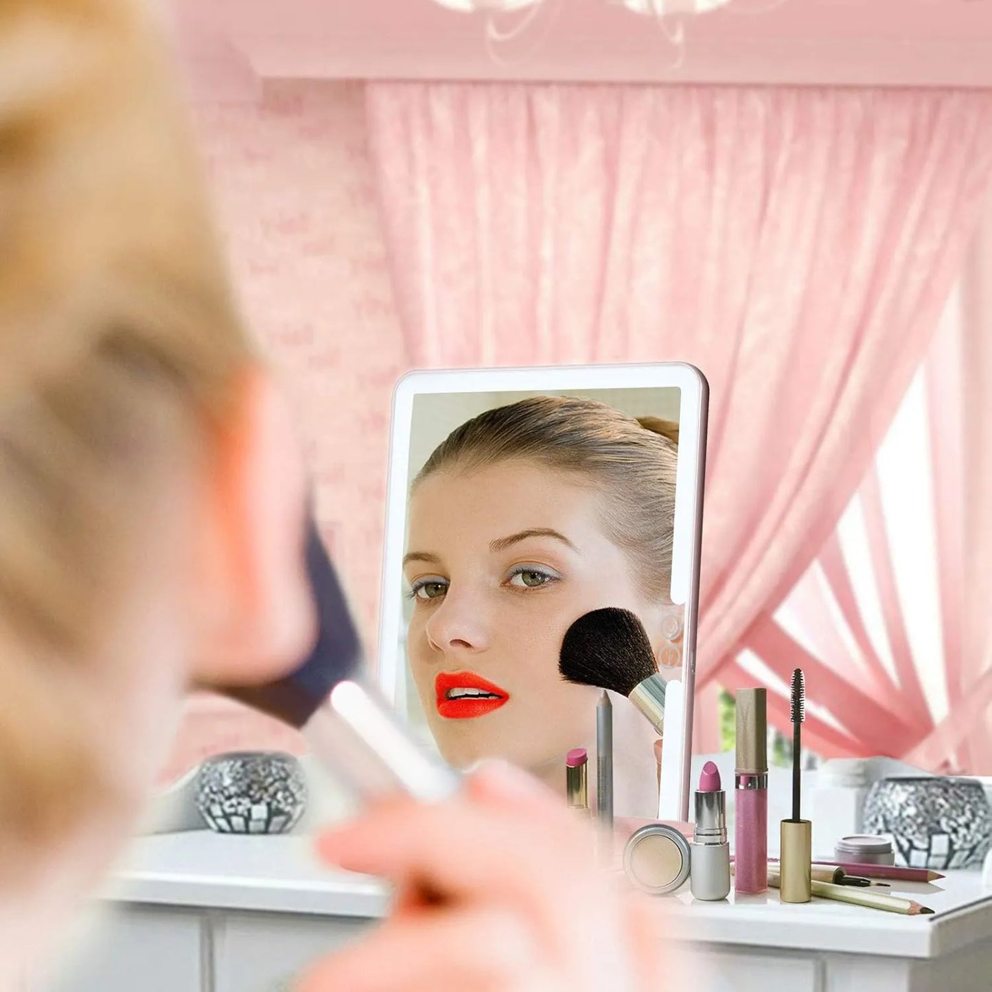 Rechargeable LED Makeup Mirror – 10x Magnification, 3 Light Modes