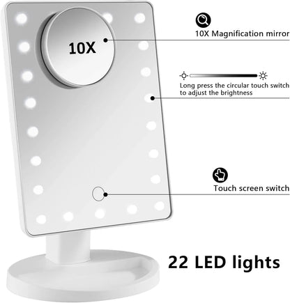 Touch Pro LED Makeup Mirror USB Charger