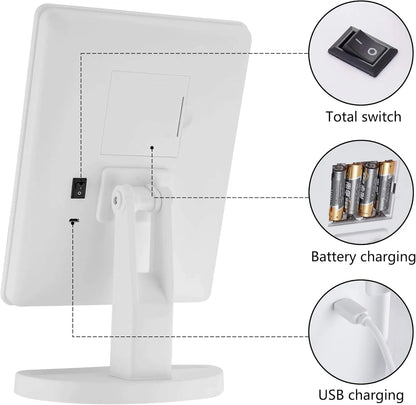 Touch Pro LED Makeup Mirror USB Charger