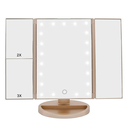 Touch Trifold XL Dimmable LED Makeup Mirror