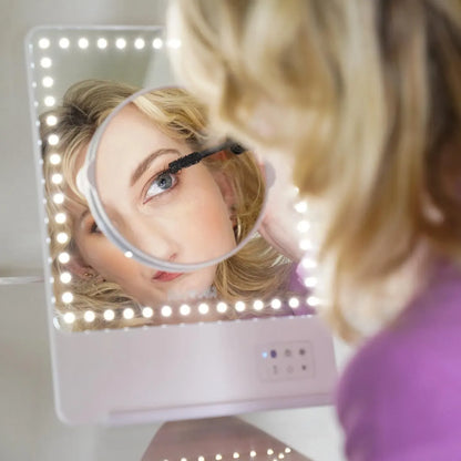 Portable LED Makeup Mirror with Adjustable Lighting