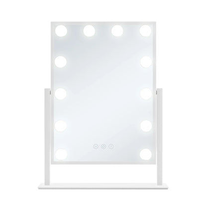 Shiny Mirrors Hollywood Vanity Mirror - White 47cm x 36cm