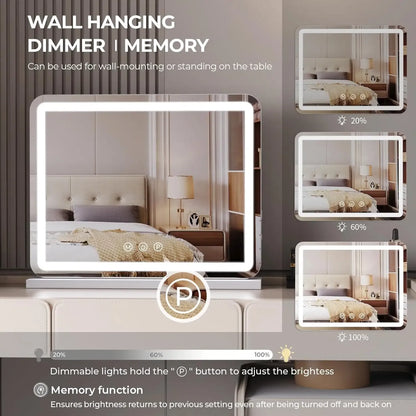 Round Frameless LED Smart Mirror 58x46cm