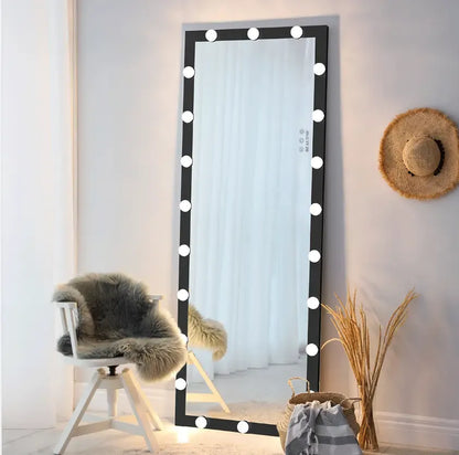 Modern Full Length Black Hollywood Mirror 160x60cm