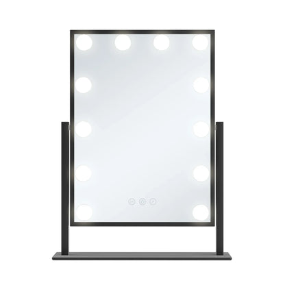 Shiny Mirrors Hollywood Vanity Mirror - White 47cm x 36cm