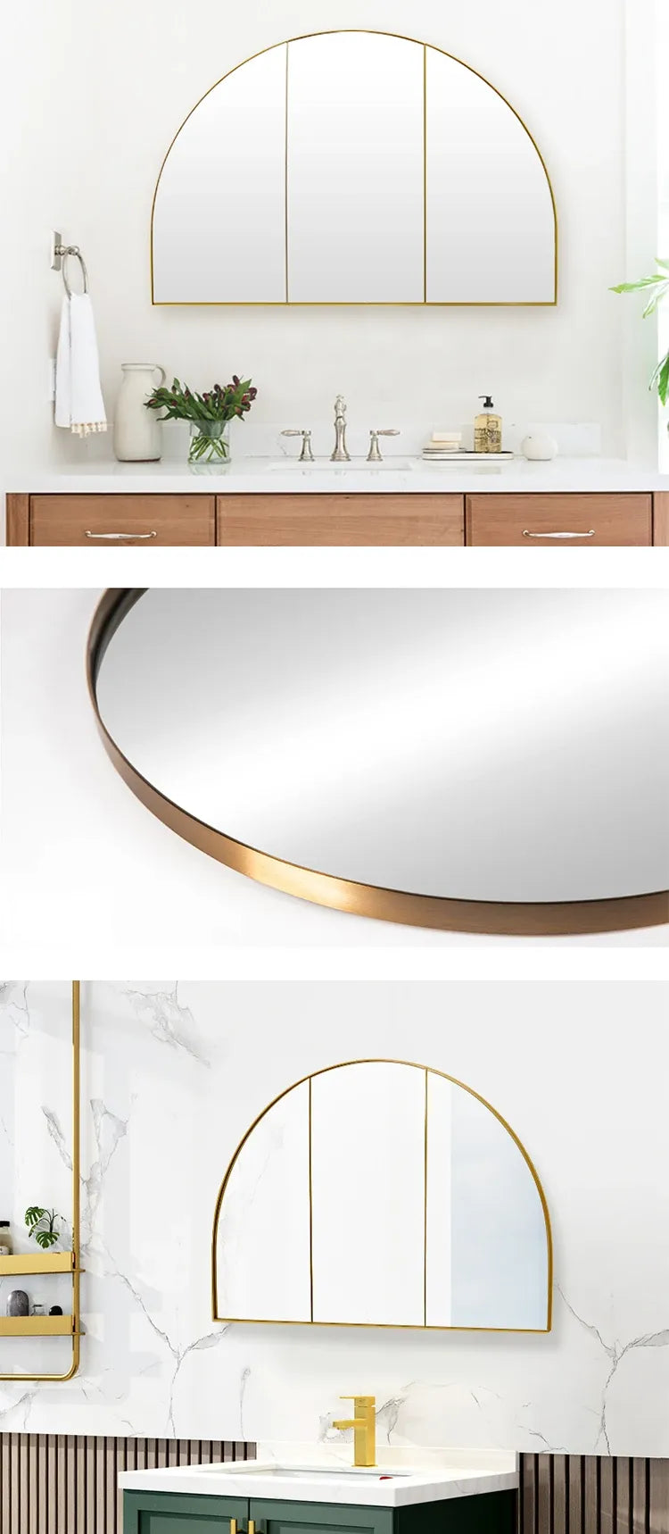 Luxury Half Round Wall Mirror