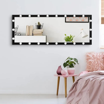 Modern Full Length Black Hollywood Mirror 160x60cm