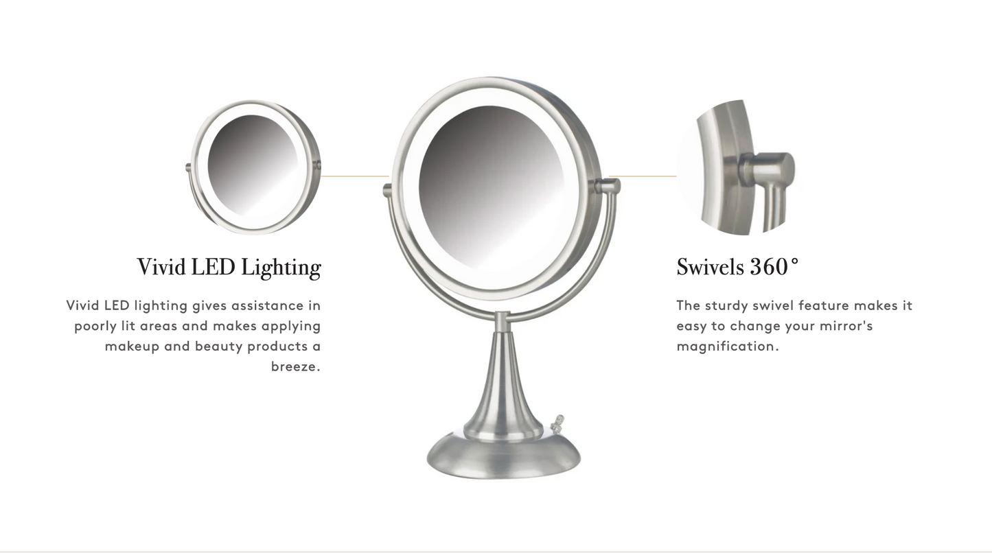 8.5" 8X-1X LED Lighted Mirror