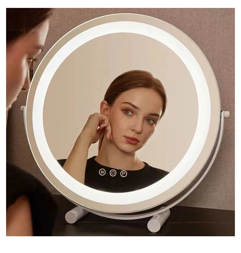 20" Round LED Vanity Mirror – Smart Touch, 3 Light Modes, 360° Rotation