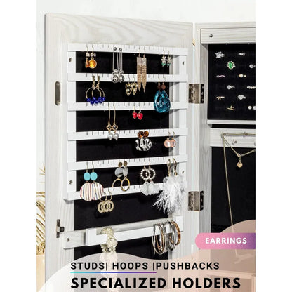 Modern 14.6'' Wide Jewelry Armoire with Mirror