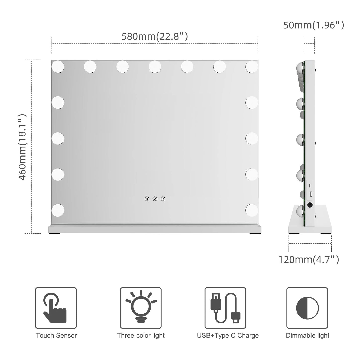 Premium Hollywood Mirror 58cmx46cm