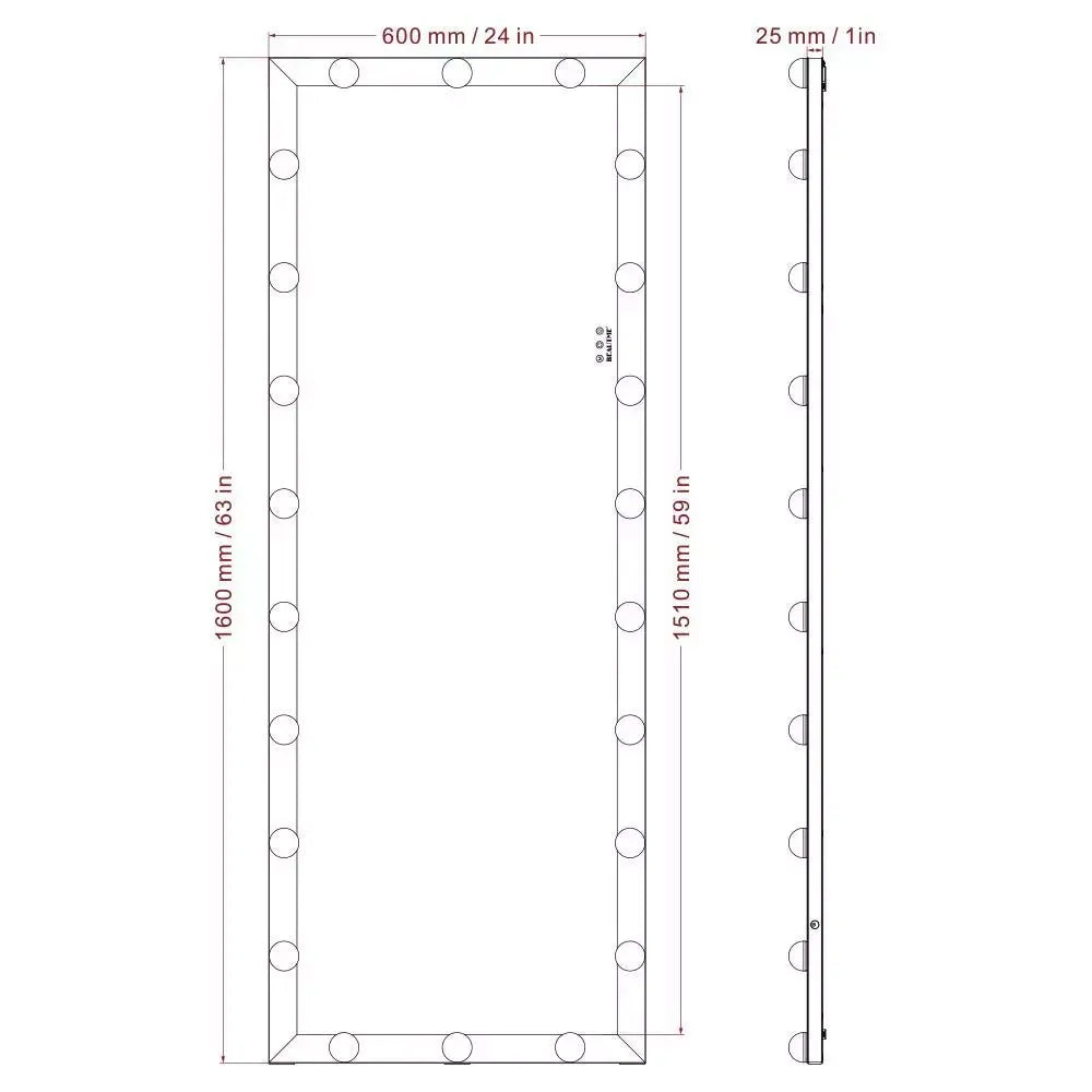 Premium Full Length Hollywood Mirror 160x60cm