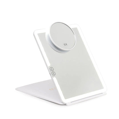 Rechargeable LED Makeup Mirror – 10x Magnification, 3 Light Modes